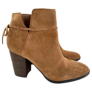 New Gibson Latimer womens ankle booties size 9.5 tan suede bow western boots